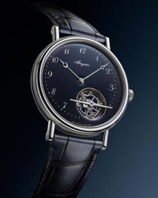 Breguet Classique Tourbillon Extra-Plat Automatique 5367 с синим эмалевым циферблатом и ремешком из кожи аллигатора в тон